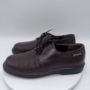 Mephisto Mens Air-Jet Oxford Size 10 Brown Leather Lace Up Dress Shoe France